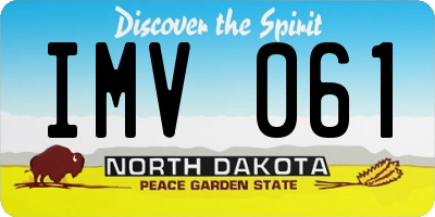 ND license plate IMV061