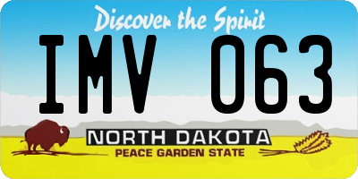 ND license plate IMV063