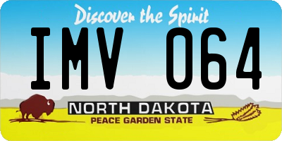 ND license plate IMV064
