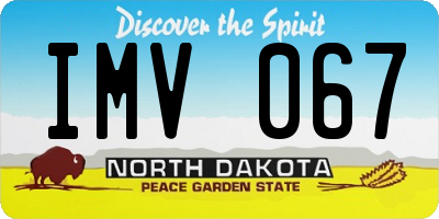 ND license plate IMV067