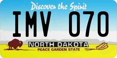 ND license plate IMV070