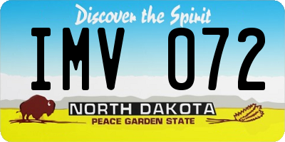 ND license plate IMV072