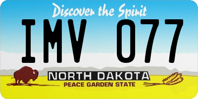 ND license plate IMV077
