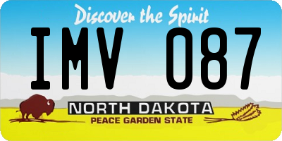 ND license plate IMV087