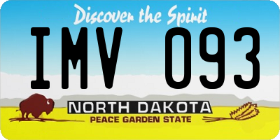 ND license plate IMV093