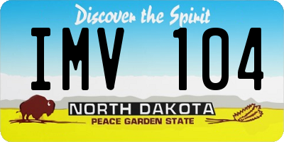 ND license plate IMV104