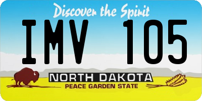 ND license plate IMV105