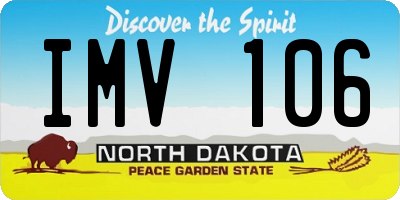 ND license plate IMV106