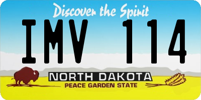 ND license plate IMV114