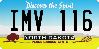 ND license plate IMV116