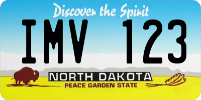ND license plate IMV123