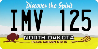 ND license plate IMV125