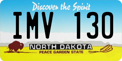 ND license plate IMV130