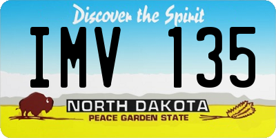 ND license plate IMV135