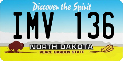 ND license plate IMV136