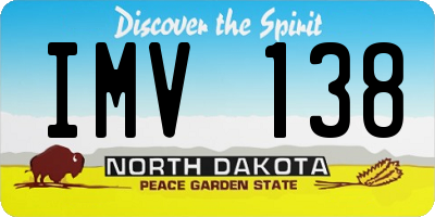 ND license plate IMV138