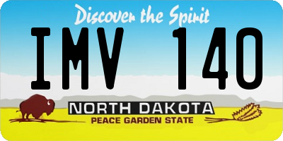 ND license plate IMV140