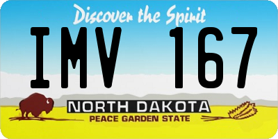 ND license plate IMV167