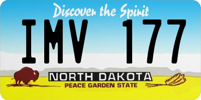 ND license plate IMV177