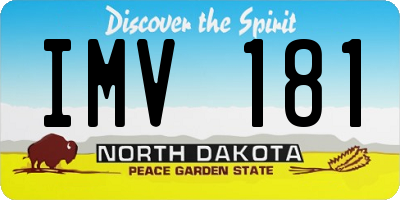 ND license plate IMV181