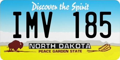 ND license plate IMV185