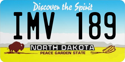 ND license plate IMV189
