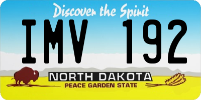 ND license plate IMV192