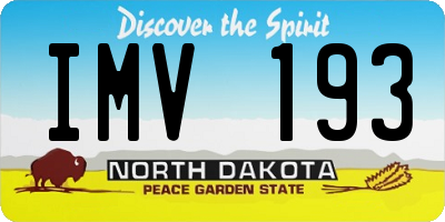 ND license plate IMV193