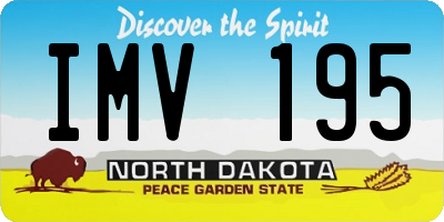 ND license plate IMV195