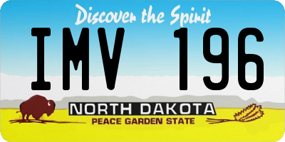 ND license plate IMV196