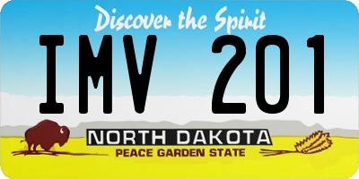 ND license plate IMV201