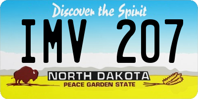 ND license plate IMV207