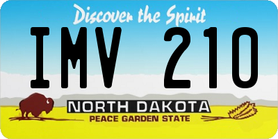 ND license plate IMV210