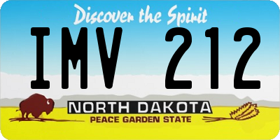 ND license plate IMV212