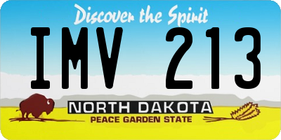 ND license plate IMV213