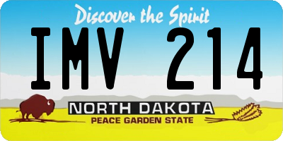 ND license plate IMV214