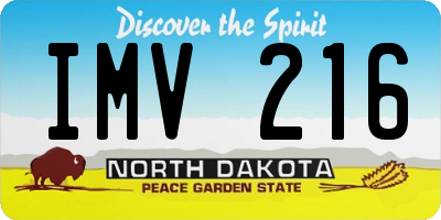 ND license plate IMV216
