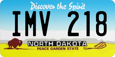 ND license plate IMV218