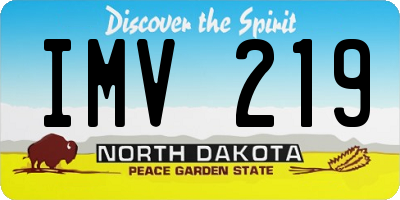 ND license plate IMV219
