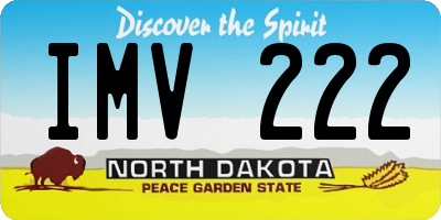 ND license plate IMV222
