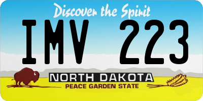 ND license plate IMV223
