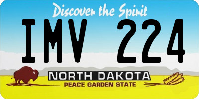 ND license plate IMV224