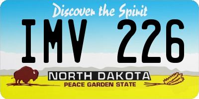 ND license plate IMV226