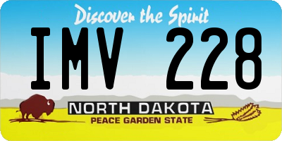 ND license plate IMV228