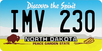 ND license plate IMV230
