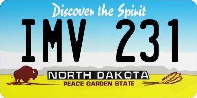 ND license plate IMV231