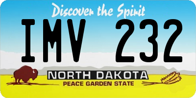 ND license plate IMV232