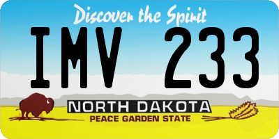 ND license plate IMV233