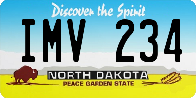 ND license plate IMV234