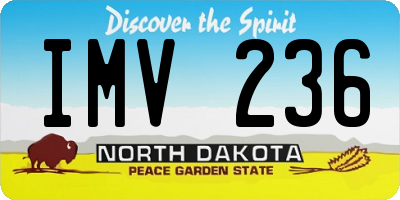 ND license plate IMV236